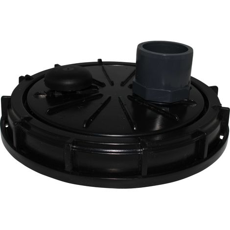 Couvercle diamètre 220 mm avec prise PVC droite 50/63 et évent (1/2)
