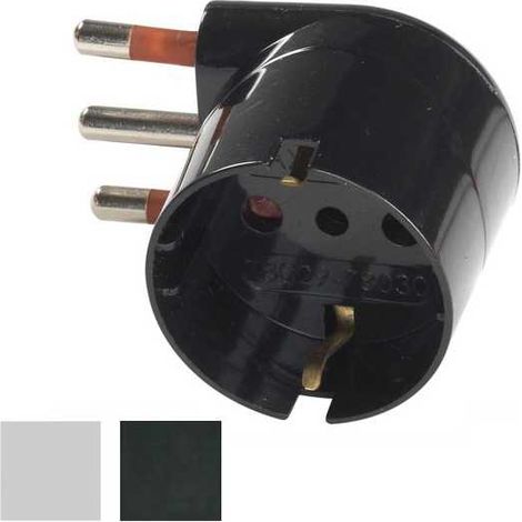Adaptador Schuko 16A 2P+T Blanco 90° Rosi