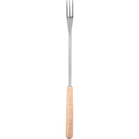 Forchetta da carne 26,5 cm – manico in legno – barbecue, campeggio, picnic