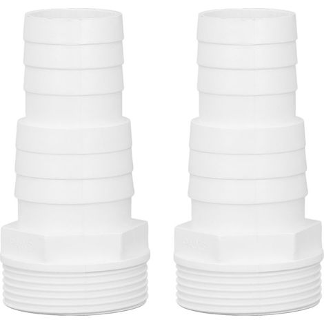 Adapter für Teichfilterpumpen – Kompatibel mit 32-38 mm Schläuchen (47 mm / 1,85 Zoll Außengewinde) – Robustes Kunststoffmaterial (2 Stück) (1/5)
