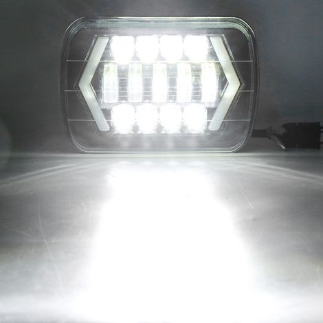 Phare LED 7 pouces 300W pour Jeep Wrangler - Boîtier aluminium étanche - Projecteur avant carré