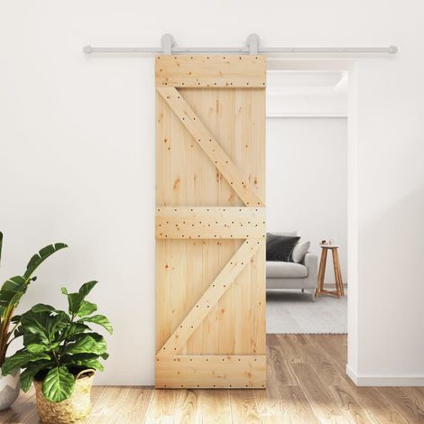 Puerta corredera con herrajes madera maciza de pino 70x210 cm vidaXL (1/5)