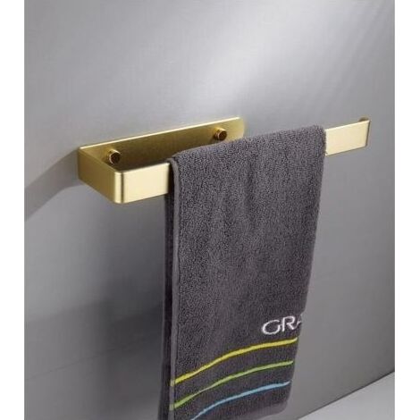 Porte-Serviettes sans Perçage - Support Mural Doré en Acier Inoxydable, Pratique pour Salle de Bain, Design Élégant (1/4)