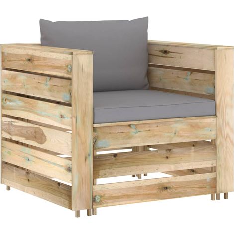 Maison Exclusive - Set Salotto da Giardino 2 pz con Cuscini Legno Impregnato Verde