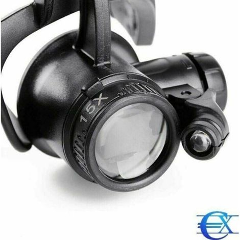 1 Loupe frontale LED, grossissements 10x 15x 20x 25x, lentille acrylique, pour couture lecture chirurgie (1/4)