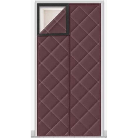 Rideau de porte isolant magnétique, protection contre le froid, blocage de la lumière, isolation phonique, 105 x 220 cm (marron) (1/4)