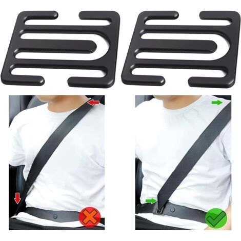Clips voiture.pince ceinture de sécurité voiture.bloque ceinture de securite voiture. pince ceinture voiture. rallonge ceinture de sécurité voiture. AntidéRapant. RéGlable (Noir) (1/5)