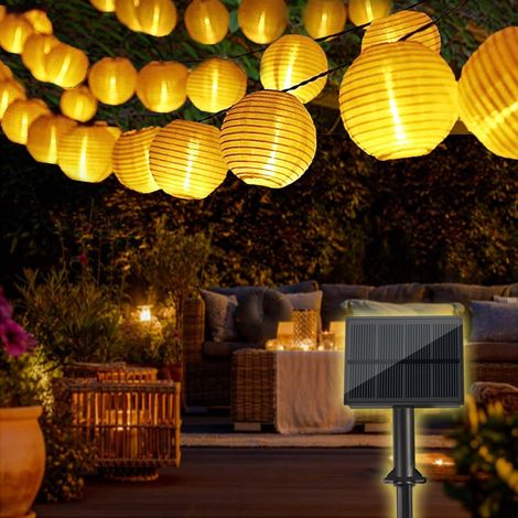 Guirlande lumineuse solaire extérieure 6,5 m avec 30 LED, panneau solaire 800 mAh, 8 modes, blanc chaud (1/5)