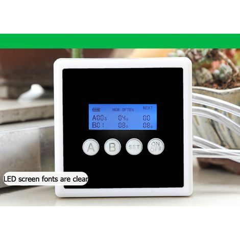 Système d’irrigation automatique 20 m – Kit goutte à goutte avec double pompe et écran LED – Pour jardin, serre et potager