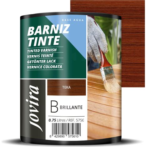 JOVIRA PINTURAS Vernice colorata a base d'acqua, finitura lucida. Speciale per la colorazione e la verniciatura del legno. (750 Millilitri, Teak). D-05 (1/5)