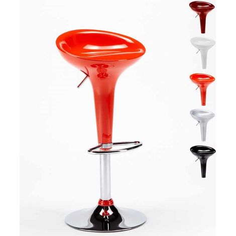 Tabouret de bar et cuisine pivotant réglable design moderne San Francisco - Orange (1/5)