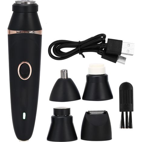 Rasoir Électrique 5-en-1 pour Homme avec Brosse Nettoyante, Tondeuse à Poils de Nez, Recharge USB et Étanche (1/5)