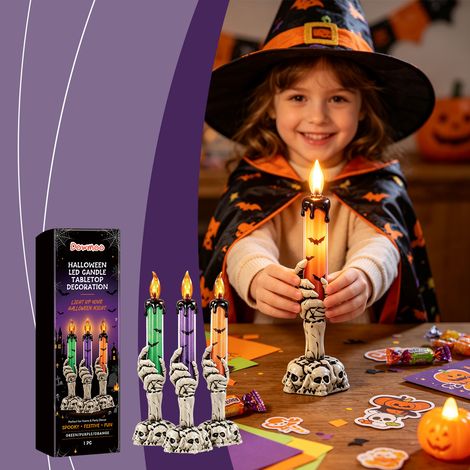 Halloween-LED-Tischdekorationsserie: Kreative und exquisite Designs, verschiedene Farben erhältlich – Lila -- DTEKGAZ (1/5)