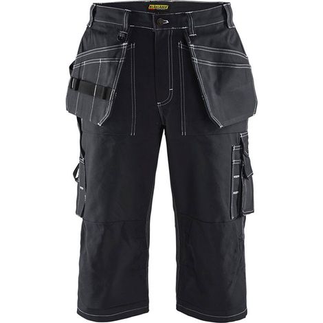 Pantacourt de travail Blaklader Artisan 100% coton croisé 370 g/m² Noir 44 (1/5)