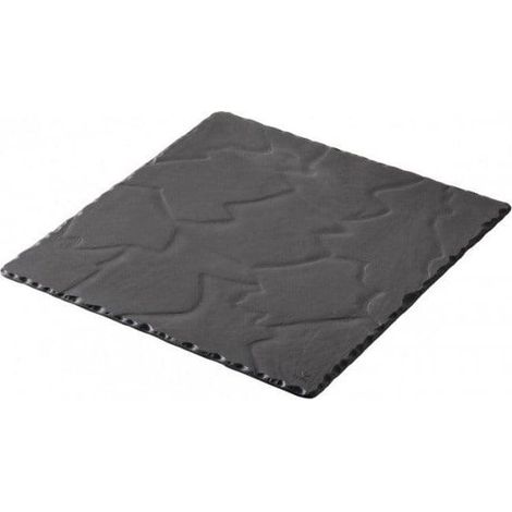 Revol Basalt Schwarzes Quadratgeschirr 25 cm Porzellan