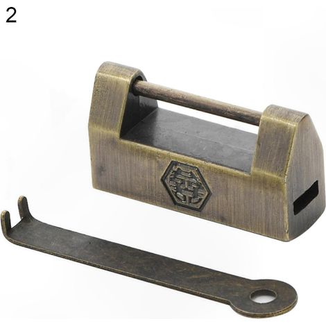 Holzbox mit Vintage-Messingschloss, verschiedene Designs, praktisch und im Retro-Stil, antiker Verschluss für dekorative Box (1/5)