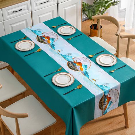 Nappe de cuisine lavable à motif géométrique rectangulaire imprimé (1/5)