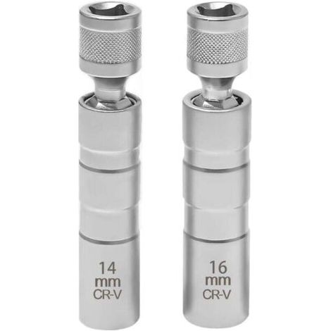 2-teiliger Zündkerzenschlüssel, Zündkerzensteckschlüssel, Zündkerzen-Entfernungswerkzeug, Steckschlüssel zum Entfernen von Steckschlüsseln für die Autoreparatur (16 mm/14 mm)
