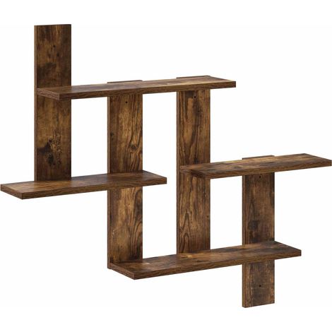 Étagère Murale Chêne fumé 85 x 13,5 x 73,5 cm Bois d'ingénierie vidaXL (1/5)