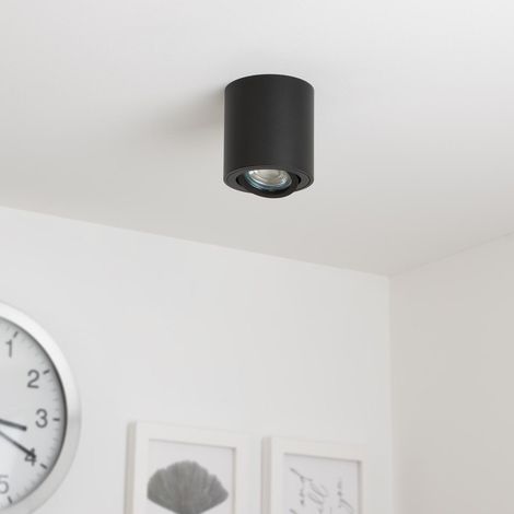Runder Aufbaustrahler schwenkbar Deckenbeleuchtung - Farbe: schwarz - LED Leuchtmittel: Ohne (1/5)