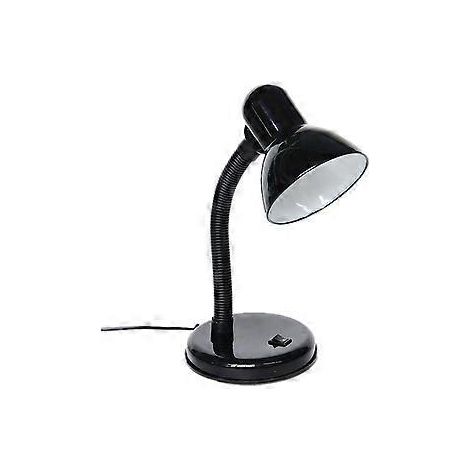 Einfache Schreibtischlampe mit flexiblem Metallschlauch, schwarz, Leuchtmittel nicht enthalten