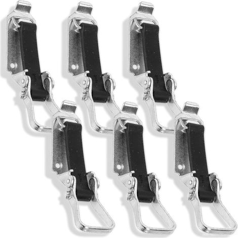 Lot de 6 supports de pelle, fermeture à serrage de 80 mm avec bande élastique, porte-balai, support de pelle pour barres de toit, porte-hache, roulement de fermeture pour remorque, camion, engin de (1/5)