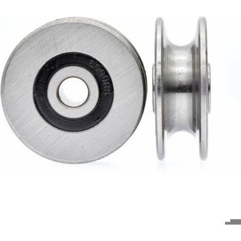 Poulie - Roulement A Billes - Acier Inoxydable - Rainure U 8 mm - Charge 250 kg - Pour Guidage De Levage - Unité (1/4)