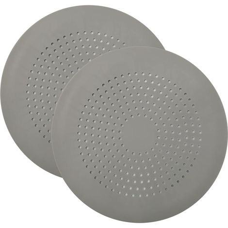 Round shower drain hair collector with suction cup, easy to install, 2-pack (grey)