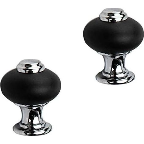 2 pièces Noir Vintage Boutons de Portes Placards poignées de portes Cabinet Tiroir Poignées Meuble Portes pour Placards Cuisine Tire Boutons Armoire Monotrou (1/4)