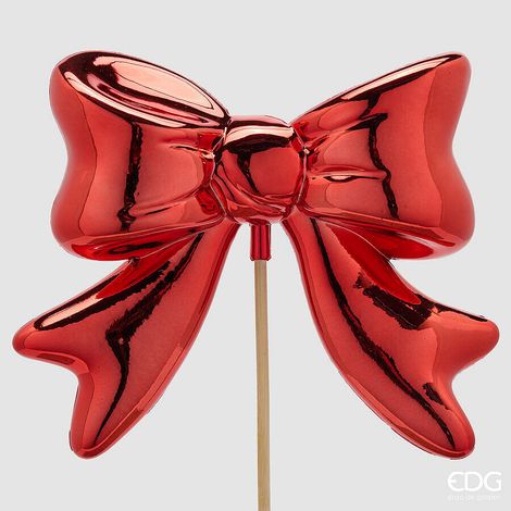 EDG Enzo De Gasperi Fiocco Decorativo Rosso 63x23x6 cm – Addobbo di Natale (1/2)