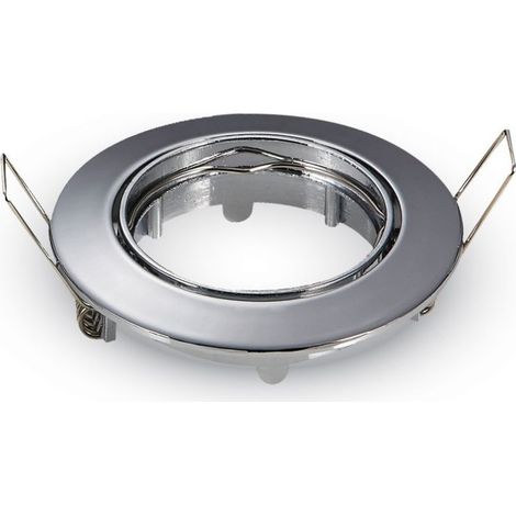 Support de spot encastré LED rond V-TAC GU10 et GU5.3 (MR16) couleur chrome réglable