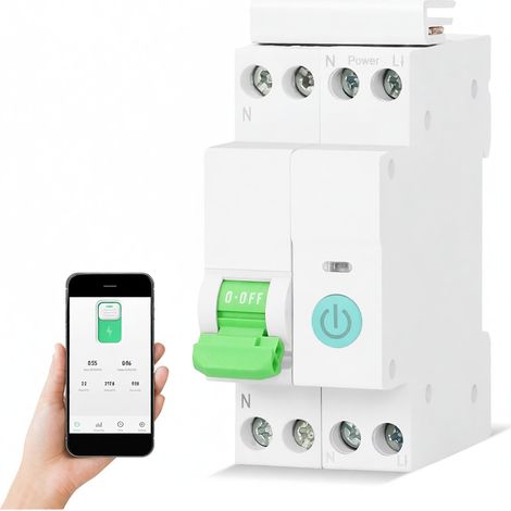 Interruptor WiFi Tuya inteligente, control remoto app, temporizador cuenta regresiva bucle, compatible Google Home, fácil instalación (1/5)
