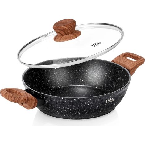 Granite Deep Frying Pan with Glass Lid, 24 cm, 2.2 L (1/5)