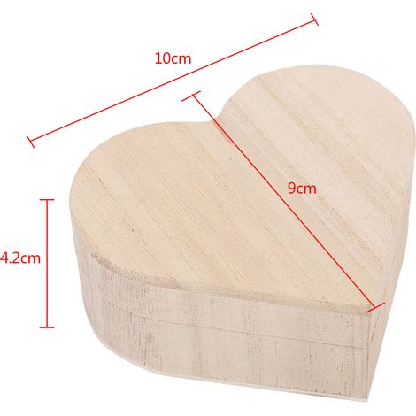 Nouvelle jolie boîte de rangement à bijoux en bois en forme de cœur, étui de transport, décoration artisanale (1/5)