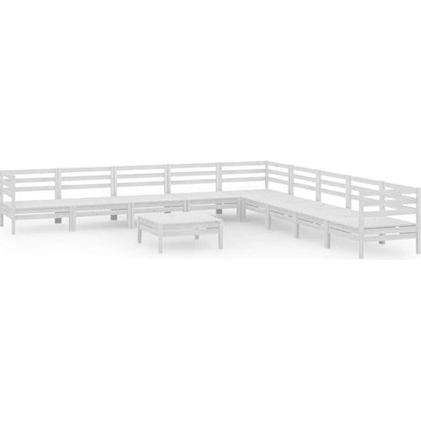 Maison Exclusive - 10-tlg. Garten-Lounge-Set Massivholz Kiefer We (1/5)