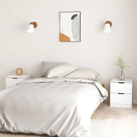 Bedside Cabinets 2 pcs White 40x40x50 cm Engineered Wood vidaXL (1/5)