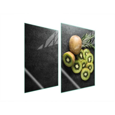 PLAQUE DE PROTECTION EN VERRE POUR CUISINE 2x35x52 KIWI (1/5)