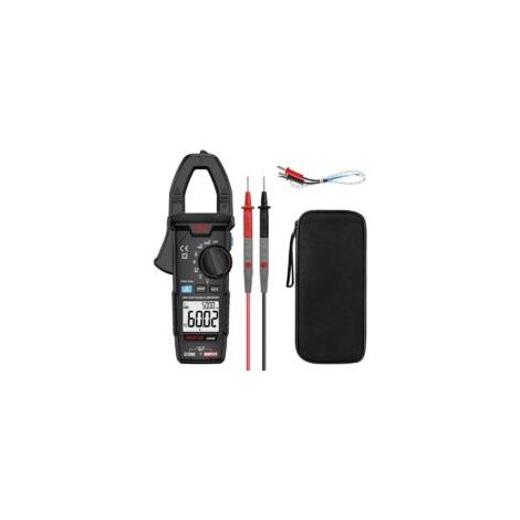 Pinza amperimétrica digital AC/DC 0-600A Multímetro automático de pinza T-RMS Voltímetro Probador Mide corriente/voltaje/temperatura/diodo/continuidad/resistencia/frecuencia/capacitancia NCV VFD Low-Z (1/4)