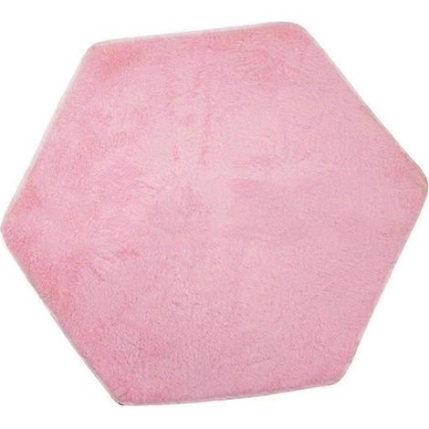 Tapis de tente hexagonal rose en peluche de rechange pour enfants - tapis de chambre (1/5)