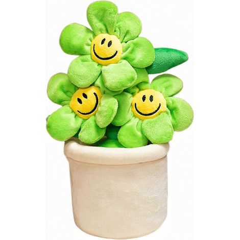 Superniedliches 30 cm großes Sonnenblumen-Plüschtier mit lächelndem Gesicht, kreative Zimmerdekoration für Ihre Familie, Geburtstagsgeschenk (5. Grün) (1/5)