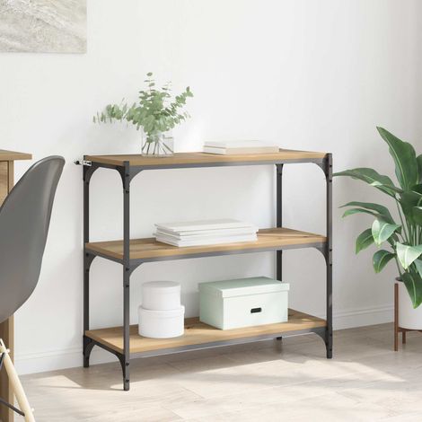 Vidaxl – Bibliothèque en chêne artisanal 80 x 33 x 70,5 cm – Cadre en fer robuste – Étagères en bois d'ingénierie – Design industriel moderne (1/5)