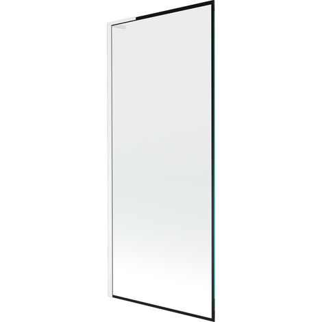 Mexen Next L Badewannenfaltwand 1-flügelig 80 x 150 cm, schwarzes Muster, weiß - 895-080-000-03-70-20 (1/5)