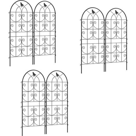 3er-Set rankgitter Metall 2er Set zum Stecken rostfrei Rankhilfe mit Vogeldesign für Kletterpflanzen 50x120 cm Spalier für Zimmerpflanzen Pflanzenspalier für Tomaten Blumen Kletterpflanzen Schwarz