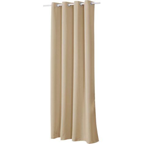 WOLTU 1 pièce Rideau occultant à œillets pour fenêtre Porte, Thermique Isolant, 135x245cm, Champagne VH5877cp
