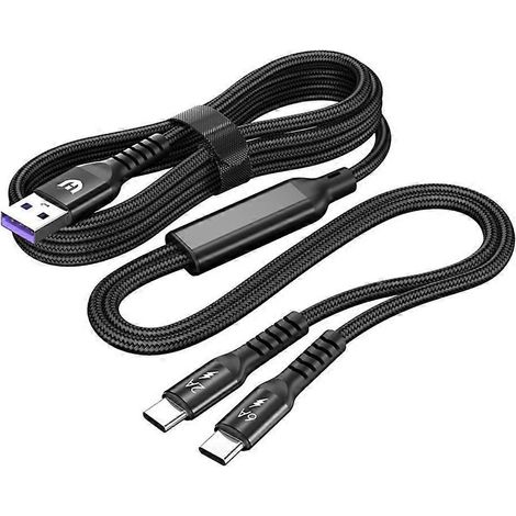 Mehrfach-Ladekabel USB auf USB-C Ladekabel 2 in 1 Mehrfach-Ladekabel