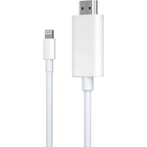 Câble Lightning vers HDMI pour iOS/iPad, prend en charge la duplication d'écran HD 1080p et est compatible avec iOS 11.0 et versions ultérieures. (1/5)