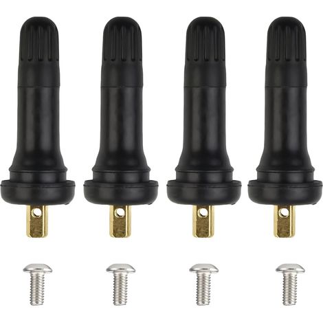 Valve Pneu Voiture,4 Pcs Capteur de Pression Tr413 Valves de Pneu Valve Capteur Pression Pneu Valve pour Capteur Pression Valve Bouchon Valve Pneu Voiture Caoutchouc Anti-Explosion (1/5)