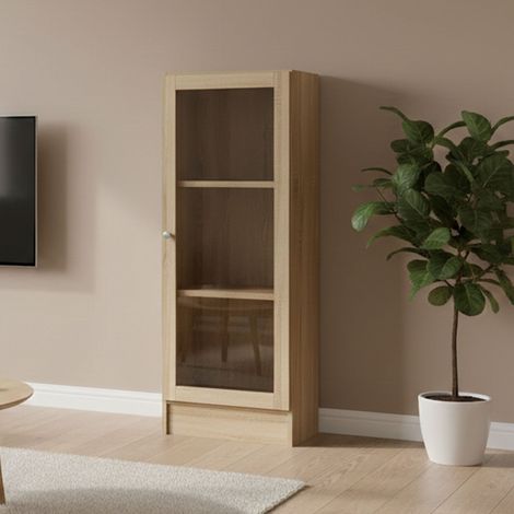 Dmora - Bücherregal Goring, Büroregal, Mobiler Buchhalter, Bücherbrett, 41x28 h107 cm, Eiche (1/3)