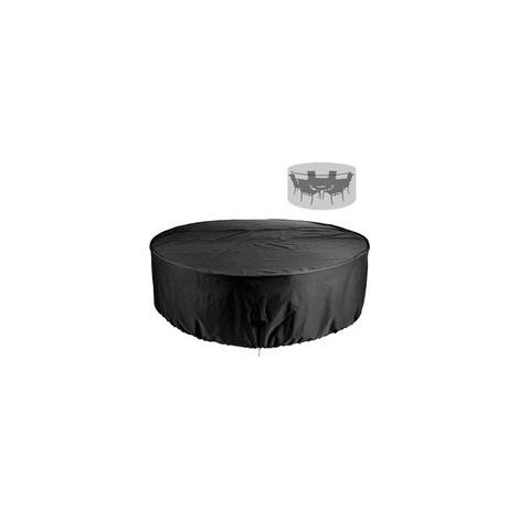 Housse de jardin ronde Housse de protection Table de jardin ronde Housse de table de jardin Étanche et coupe-vent 210D Oxford Table de jardin ronde 18884cm (1/4)