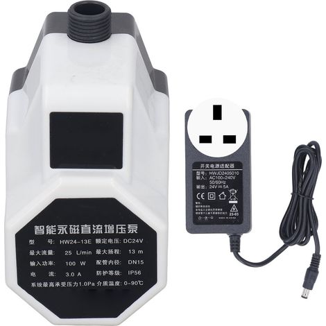 Pompe de circulation 24V 100W, hauteur de refoulement 13m, étanche IP56, pour usage domestique, prise UK 100-240V, pompe à eau renforcée (1/5)